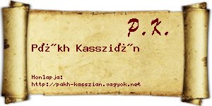 Pákh Kasszián névjegykártya